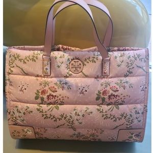 Tory Burch Large Ella Pink Puffer Tote
